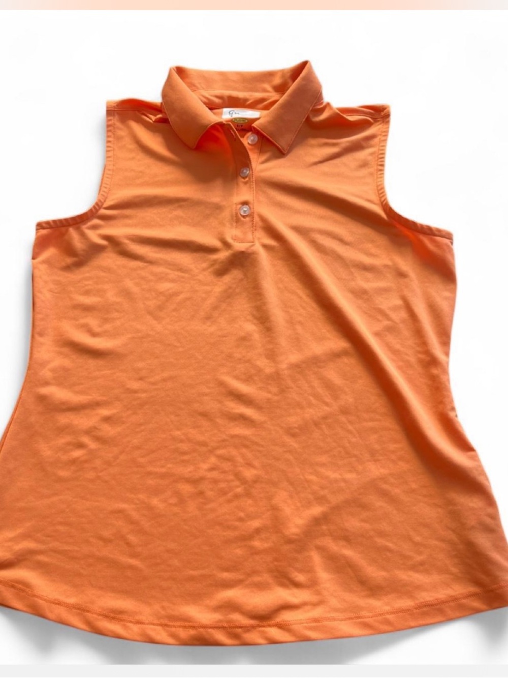 Greg Norman Women’s Small Orange Sleeveless Golf Polo PlayDry Shirt
